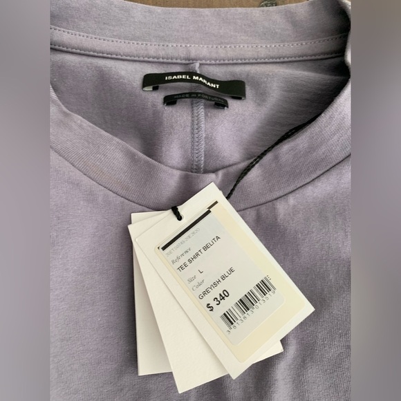 Isabel Marant Belita tee shirt greyish blue NWT - Picture 8 of 10